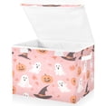 thumbnail image 1 of Yayeee Collapsible Cube Storage Bin with Lid Fabric Closet Decorative Basket with Handles, Cute Pink Halloween, 1 of 7