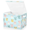 thumbnail image 1 of Yayeee Collapsible Cube Storage Bin with Lid Fabric Closet Decorative Basket with Handles, Cute Rabbits, 1 of 7