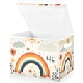 thumbnail image 1 of Yayeee Collapsible Cube Storage Bin with Lid Fabric Closet Decorative Basket with Handles, Cute Rainbow, 1 of 7