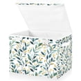 thumbnail image 1 of Yayeee Collapsible Cube Storage Bin with Lid Fabric Closet Decorative Basket with Handles, Darker Leafy Pattern, 1 of 7