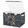 thumbnail image 1 of Yayeee Collapsible Cube Storage Bin with Lid Fabric Closet Decorative Basket with Handles, Elegant Geometric Pattern, 1 of 7