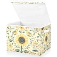 thumbnail image 1 of Yayeee Collapsible Cube Storage Bin with Lid Fabric Closet Decorative Basket with Handles, Floral Birds Pattern, 1 of 7