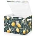 thumbnail image 1 of Yayeee Collapsible Cube Storage Bin with Lid Fabric Closet Decorative Basket with Handles, Floral Lemons, 1 of 7