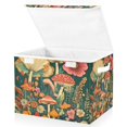 thumbnail image 1 of Yayeee Collapsible Cube Storage Bin with Lid Fabric Closet Decorative Basket with Handles, Floral Mushroom, 1 of 7