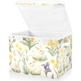 thumbnail image 1 of Yayeee Collapsible Cube Storage Bin with Lid Fabric Closet Decorative Basket with Handles, Floral Rabbit, 1 of 7