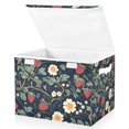 thumbnail image 1 of Yayeee Collapsible Cube Storage Bin with Lid Fabric Closet Decorative Basket with Handles, Floral Raspberry Pattern, 1 of 7