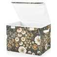 thumbnail image 1 of Yayeee Collapsible Cube Storage Bin with Lid Fabric Closet Decorative Basket with Handles, Floral Wilderness Pattern, 1 of 7