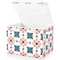 thumbnail image 1 of Yayeee Collapsible Cube Storage Bin with Lid Fabric Closet Decorative Basket with Handles, Flowers Geometric Pattern, 1 of 7