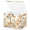 thumbnail image 1 of Yayeee Collapsible Cube Storage Bin with Lid Fabric Closet Decorative Basket with Handles, Forest Pattern, 1 of 7