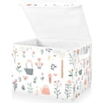 thumbnail image 1 of Yayeee Collapsible Storage Bin with Lid Fabric Closet Decorative Basket with Handles, Garden Pattern, 1 of 7