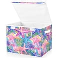 thumbnail image 1 of Yayeee Collapsible Cube Storage Bin with Lid Fabric Closet Decorative Basket with Handles, Gradient Starfish Pattern, 1 of 7