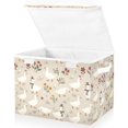 thumbnail image 1 of Yayeee Collapsible Storage Bin with Lid Fabric Closet Decorative Basket with Handles, Gray Cartoon Goose Pattern, 1 of 7