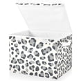 thumbnail image 1 of Yayeee Collapsible Cube Storage Bin with Lid Fabric Closet Decorative Basket with Handles, Gray Leopard Pattern, 1 of 7