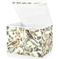 thumbnail image 1 of Yayeee Collapsible Cube Storage Bin with Lid Fabric Closet Decorative Basket with Handles, Green Birds, 1 of 7