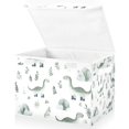 thumbnail image 1 of Yayeee Collapsible Cube Storage Bin with Lid Fabric Closet Decorative Basket with Handles, Green Dinosaur Pattern, 1 of 7