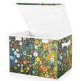 thumbnail image 1 of Yayeee Collapsible Cube Storage Bin with Lid Fabric Closet Decorative Basket with Handles, Green Floral Garden, 1 of 7