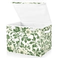 thumbnail image 1 of Yayeee Collapsible Storage Bin with Lid Fabric Closet Decorative Basket with Handles, Green Floral, 1 of 7