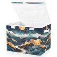 thumbnail image 1 of Yayeee Collapsible Storage Bin with Lid Fabric Closet Decorative Basket with Handles, Green Mountains, 1 of 7