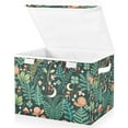thumbnail image 1 of Yayeee Collapsible Cube Storage Bin with Lid Fabric Closet Decorative Basket with Handles, Green Vibrant Forest Pattern, 1 of 7