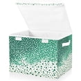 thumbnail image 1 of Yayeee Collapsible Cube Storage Bin with Lid Fabric Closet Decorative Basket with Handles, Green and White Pattern, 1 of 7
