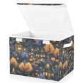 thumbnail image 1 of Yayeee Collapsible Cube Storage Bin with Lid Fabric Closet Decorative Basket with Handles, Halloween Houses Pattern, 1 of 7