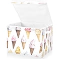 thumbnail image 1 of Yayeee Collapsible Storage Bin with Lid Fabric Closet Decorative Basket with Handles, Ice Cream Pattern, 1 of 7