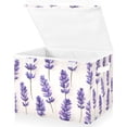 thumbnail image 1 of Yayeee Collapsible Cube Storage Bin with Lid Fabric Closet Decorative Basket with Handles, Lavender Pattern, 1 of 7