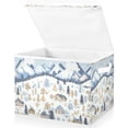 thumbnail image 1 of Yayeee Collapsible Cube Storage Bin with Lid Fabric Closet Decorative Basket with Handles, Light Blue Mountain, 1 of 7