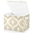 thumbnail image 1 of Yayeee Collapsible Cube Storage Bin with Lid Fabric Closet Decorative Basket with Handles, Light Brown Pattern, 1 of 7