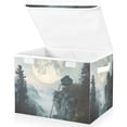 thumbnail image 1 of Yayeee Collapsible Cube Storage Bin with Lid Fabric Closet Decorative Basket with Handles, Moon and House, 1 of 7