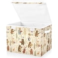 thumbnail image 1 of Yayeee Collapsible Cube Storage Bin with Lid Fabric Closet Decorative Basket with Handles, Musical Animals Pattern, 1 of 7