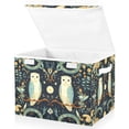 thumbnail image 1 of Yayeee Collapsible Cube Storage Bin with Lid Fabric Closet Decorative Basket with Handles, Mystical Owls Pattern, 1 of 7