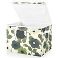 thumbnail image 1 of Yayeee Collapsible Cube Storage Bin with Lid Fabric Closet Decorative Basket with Handles, Navy Flower, 1 of 7
