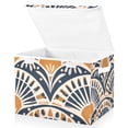 thumbnail image 1 of Yayeee Collapsible Cube Storage Bin with Lid Fabric Closet Decorative Basket with Handles, Orange Art Pattern, 1 of 7