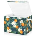 thumbnail image 1 of Yayeee Collapsible Storage Bin with Lid Fabric Closet Decorative Basket with Handles, Orange Fruit, 1 of 7