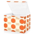thumbnail image 1 of Yayeee Collapsible Cube Storage Bin with Lid Fabric Closet Decorative Basket with Handles, Orange Geometric Circles, 1 of 7