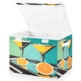 thumbnail image 1 of Yayeee Collapsible Cube Storage Bin with Lid Fabric Closet Decorative Basket with Handles, Orange Glasses, 1 of 7