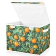 thumbnail image 1 of Yayeee Collapsible Cube Storage Bin with Lid Fabric Closet Decorative Basket with Handles, Orange Tree Pattern, 1 of 7