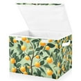 thumbnail image 1 of Yayeee Collapsible Cube Storage Bin with Lid Fabric Closet Decorative Basket with Handles, Orange Tree, 1 of 7
