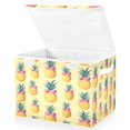 thumbnail image 1 of Yayeee Collapsible Storage Bin with Lid Fabric Closet Decorative Basket with Handles, Pineapple Love, 1 of 7