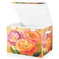 thumbnail image 1 of Yayeee Collapsible Cube Storage Bin with Lid Fabric Closet Decorative Basket with Handles, Pink Abstract Floral, 1 of 7
