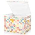 thumbnail image 1 of Yayeee Collapsible Cube Storage Bin with Lid Fabric Closet Decorative Basket with Handles, Pink Floral, 1 of 7