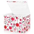 thumbnail image 1 of Yayeee Collapsible Storage Bin with Lid Fabric Closet Decorative Basket with Handles, Pink Floral, 1 of 7