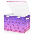 thumbnail image 1 of Yayeee Collapsible Cube Storage Bin with Lid Fabric Closet Decorative Basket with Handles, Pixel Love, 1 of 7