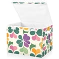thumbnail image 1 of Yayeee Collapsible Cube Storage Bin with Lid Fabric Closet Decorative Basket with Handles, Purple Clover Pattern, 1 of 7