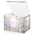 thumbnail image 1 of Yayeee Collapsible Cube Storage Bin with Lid Fabric Closet Decorative Basket with Handles, Purple Deer, 1 of 7