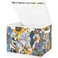 thumbnail image 1 of Yayeee Collapsible Cube Storage Bin with Lid Fabric Closet Decorative Basket with Handles, Purple Flowers, 1 of 7