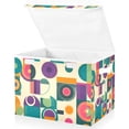 thumbnail image 1 of Yayeee Collapsible Cube Storage Bin with Lid Fabric Closet Decorative Basket with Handles, Purple Geometric, 1 of 7