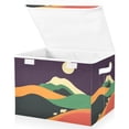 thumbnail image 1 of Yayeee Collapsible Cube Storage Bin with Lid Fabric Closet Decorative Basket with Handles, Purple Mountain, 1 of 7