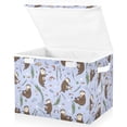 thumbnail image 1 of Yayeee Collapsible Cube Storage Bin with Lid Fabric Closet Decorative Basket with Handles, Purple Otters Pattern, 1 of 7
